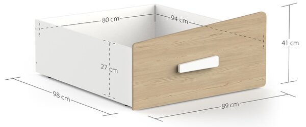 CABANE házikó gyerekágy ágyneműtartóval 90x200 - fehér