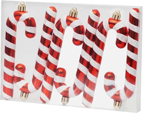 MagicHome karácsonyfadísz, fehér-piros, 12,5 cm