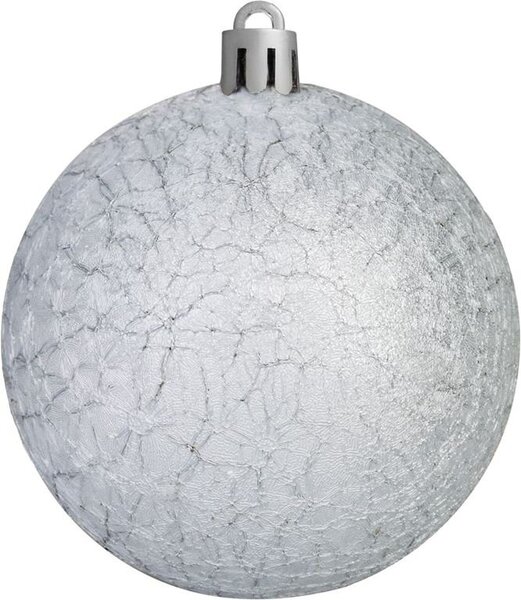 MagicHome karácsonyi gömbök, 6 db, fehér, karácsonyfára, 8 cm