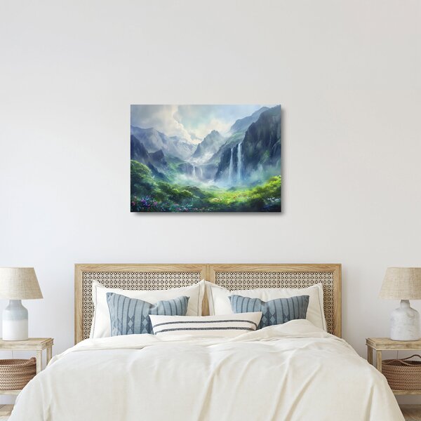 Üveg kép - Vízesések völgye (70x50 cm)