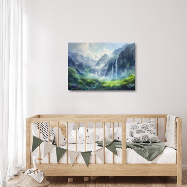 Üveg kép - Vízesések völgye (70x50 cm)