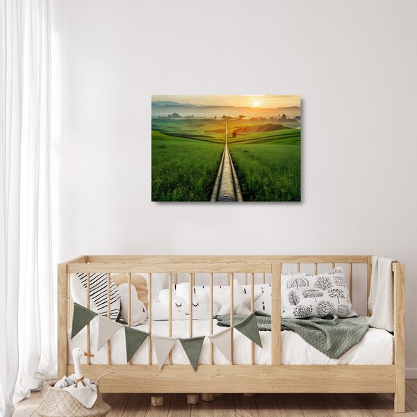 Üveg kép - Napfelkelte a völgy felett (70x50 cm)