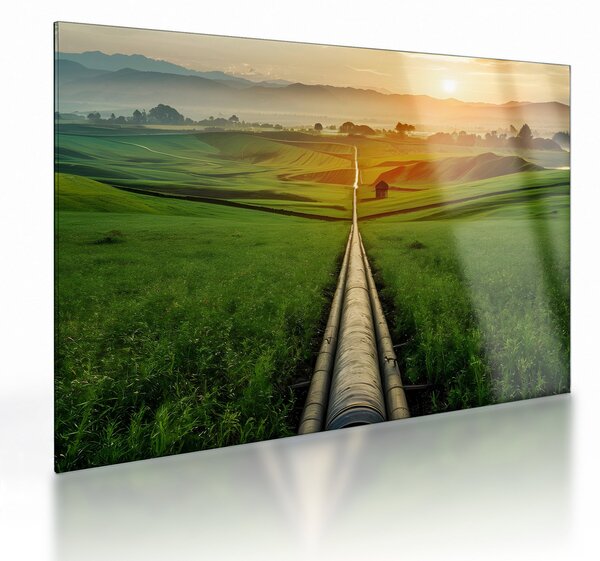 Üveg kép - Napfelkelte a völgy felett (70x50 cm)