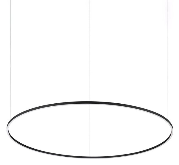 Ideallux Ideal Lux LED-es függőlámpa Oracle Slim fekete 3,000K Ø 150 cm, Fekete, Nappali / Étkező, Alumínium, Modern