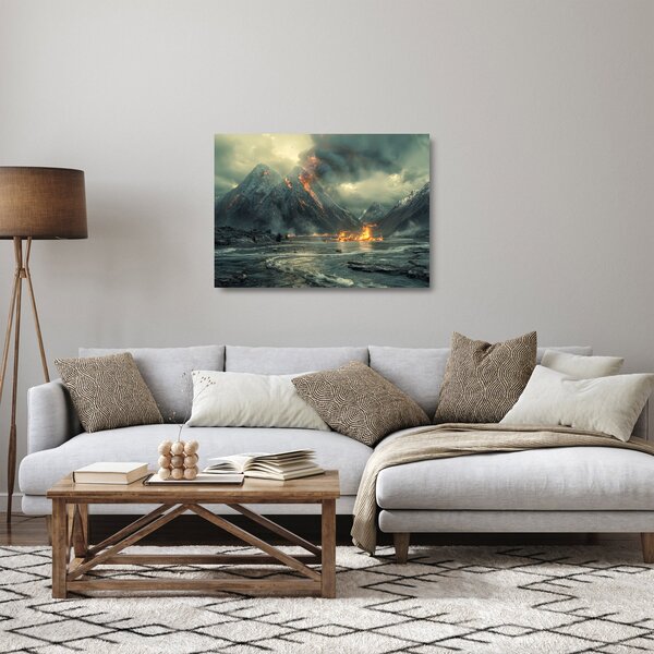 Üveg kép - Vulkánkitörés (70x50 cm)
