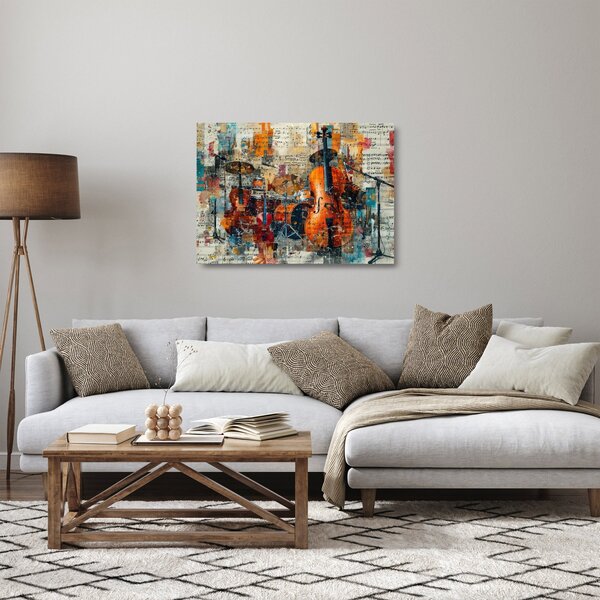 Üveg kép - Hangszerek (70x50 cm)