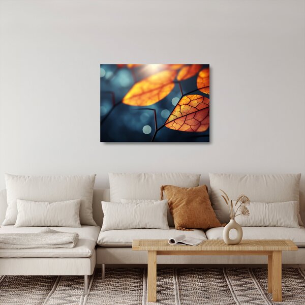 Üveg kép - A levelek textúrája (70x50 cm)