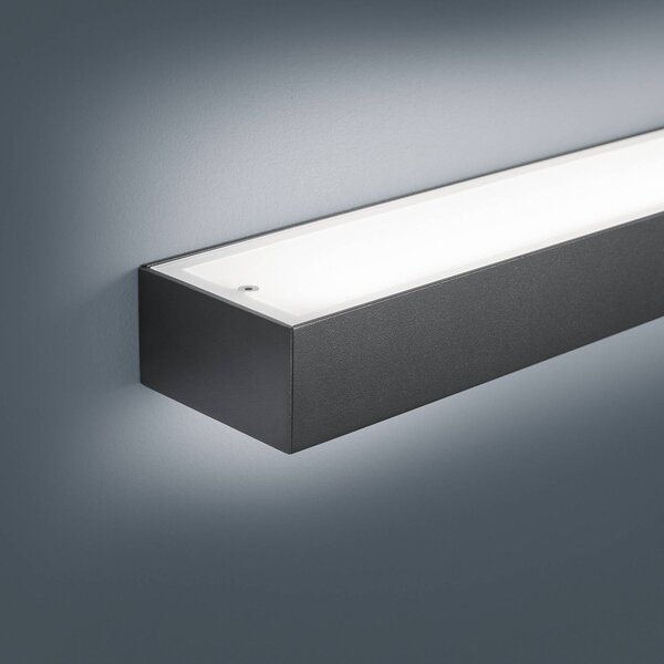 Helestra Theia LED fali lámpa, matt fekete 90 cm, Fekete, Fürdőszoba, fém, Modern