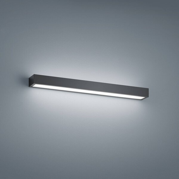 Helestra Theia LED fali lámpa, matt fekete 60 cm, Fekete, Fürdőszoba, fém, Modern