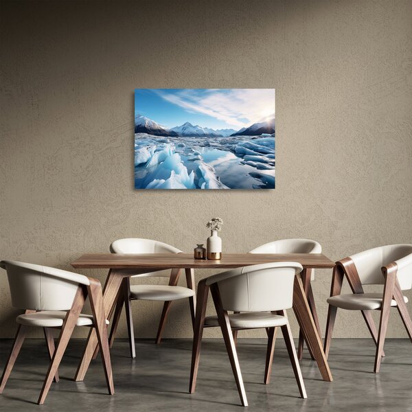 Üveg kép - Gleccser képződmények (70x50 cm)