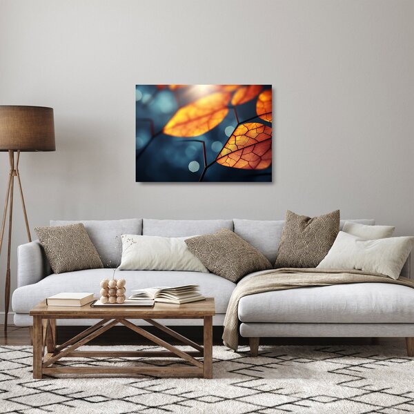 Üveg kép - A levelek textúrája (70x50 cm)