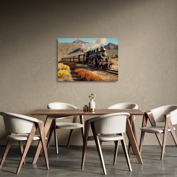 Üveg kép - Gőzmozdony (70x50 cm)