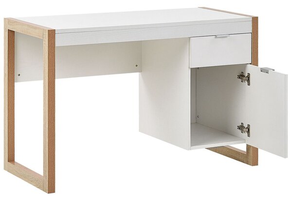Íróasztal JOHNSON Barna/fehér 112 cm 50 cm Ágyneműtartóval