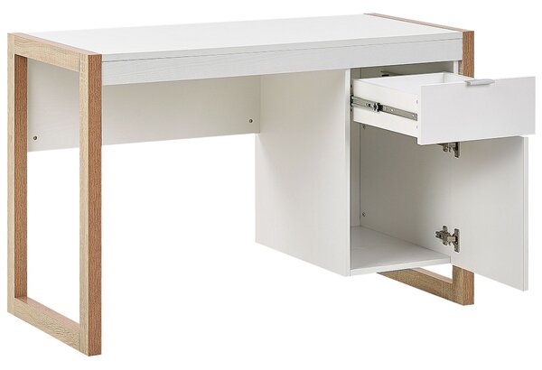Íróasztal JOHNSON Barna/fehér 112 cm 50 cm Ágyneműtartóval
