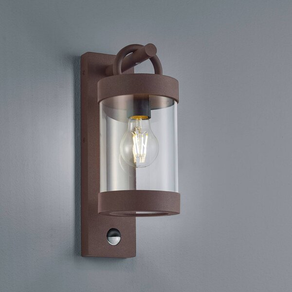 Trio Lighting Kültéri fali lámpa Zambezi, mozgásérzékelő, rozsda, Barna / rozsda, Alumínium, Modern