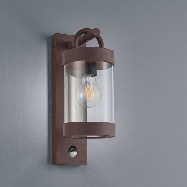 Trio Lighting Kültéri fali lámpa Zambezi, mozgásérzékelő, rozsda, Barna / rozsda, Alumínium, Modern
