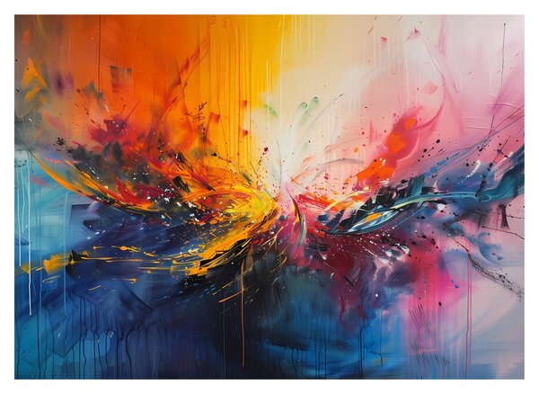 Üveg kép - Színes absztrakció (70x50 cm)