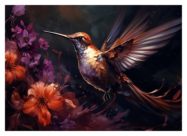 Üveg kép - Kolibri (70x50 cm)
