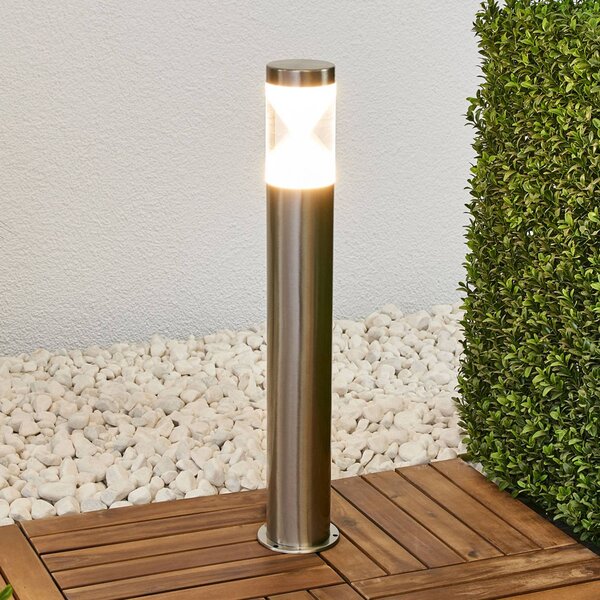 Lindby LED ösvény világítás Fabrizio, magasság 56 cm, rozsdamentes acél, Alu / szürke / cink, Rozsdamentes acél, Modern