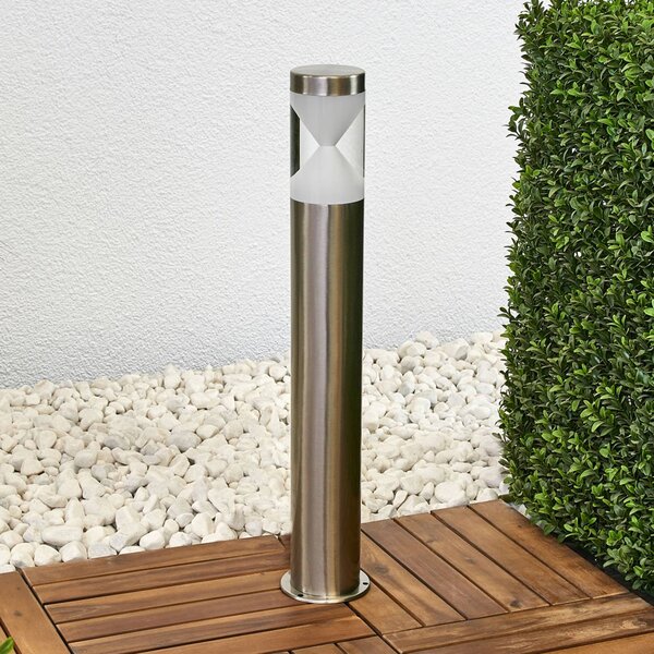 Lindby LED ösvény világítás Fabrizio, magasság 56 cm, rozsdamentes acél, Alu / szürke / cink, Rozsdamentes acél, Modern