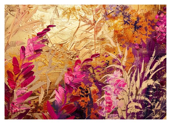 Üveg kép - Absztrakt festmény virágok II. (70x50 cm)