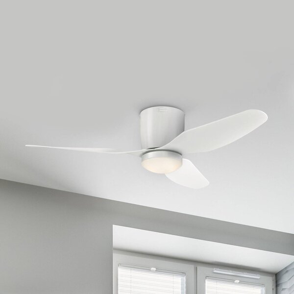 Westinghouse Carla LED mennyezeti ventilátor, csendes, 117 cm, fehér, dimmelhető, Fehér / opál, Nappali / Étkező, Műanyag, Modern