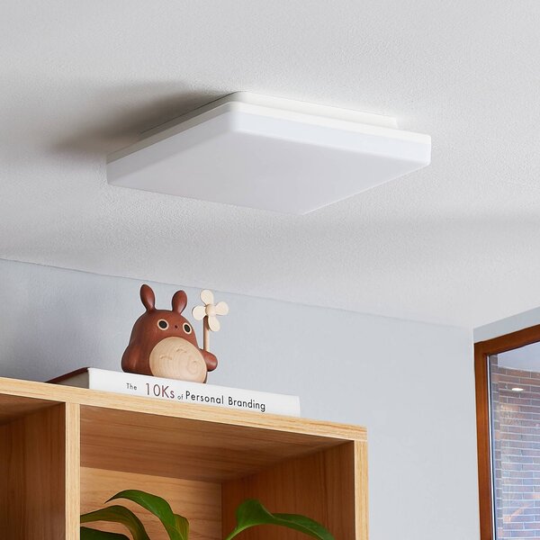 PRIOS Prios Artin LED mennyezeti lámpa, szögletes, 22 cm, Fehér / opál, Fürdőszoba, Műanyag, Modern