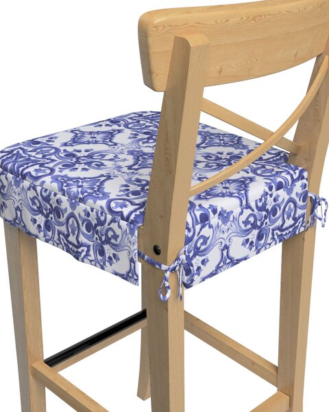 Ülőpárna Ikea Ingolf bárszékhez termék színe kék szövet mintás