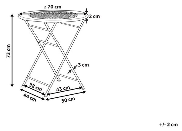 Bisztró asztal BIVIO 70 cm 70 cm Fém Világoszöld