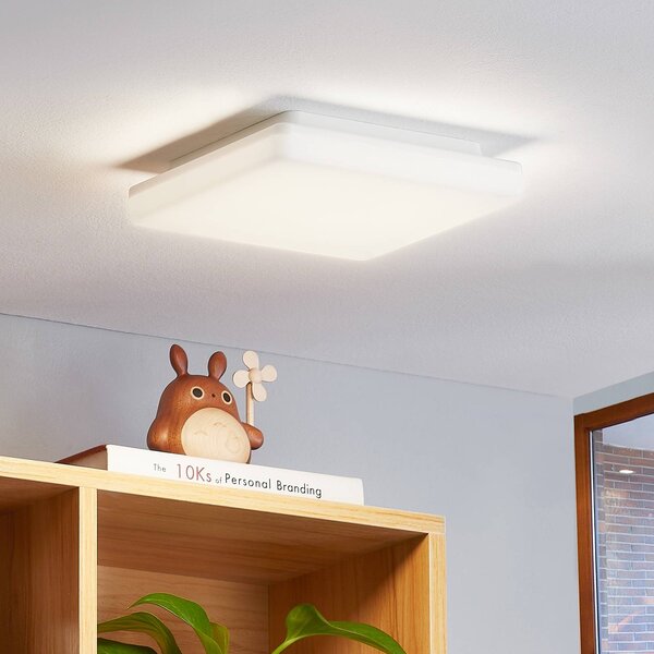 PRIOS Prios Artin LED mennyezeti lámpa, szögletes, 22 cm, Fehér / opál, Fürdőszoba, Műanyag, Modern
