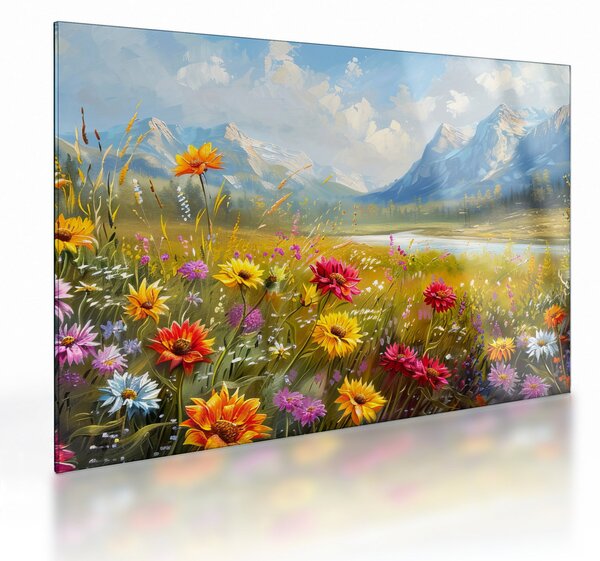 Üveg kép - Festett táj (70x50 cm)