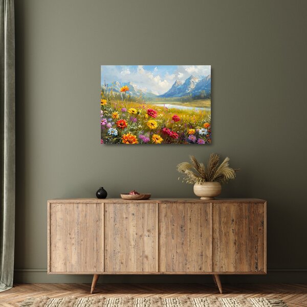 Üveg kép - Festett táj (70x50 cm)