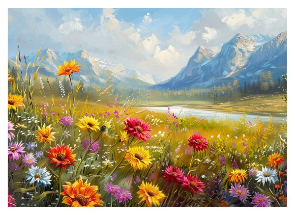 Üveg kép - Festett táj (70x50 cm)