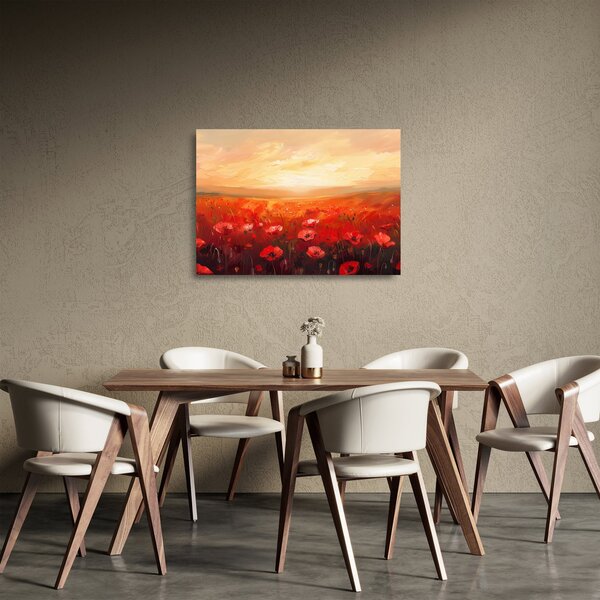 Üveg kép - Mező pipacsok (70x50 cm)