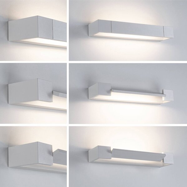 Paulmann LED fali világítás Lucille, fehér, 40 cm, dimmelhető, IP44, dimmelhető, Fehér / opál, Fürdőszoba, Alumínium, Modern