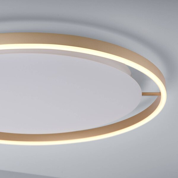 JUST LIGHT. GmbH LED mennyezeti lámpa Ritus, Ø 58.5cm, matt sárgaréz, dimmelhető, Bronz / antik sárgaréz, Nappali / Étkező, Alumínium, Modern