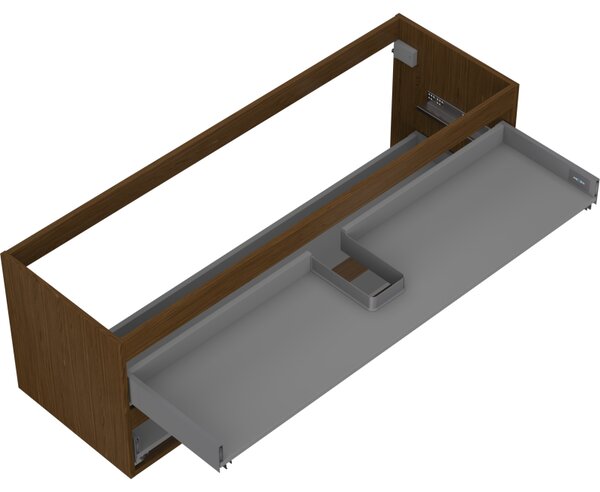 Mexen Box-A, fali szekrény 140 cm, 2 fiók, diófa, 91AX0-1400-470-2-86