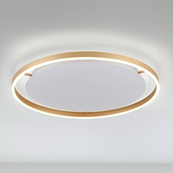 JUST LIGHT. GmbH LED mennyezeti lámpa Ritus, Ø 58.5cm, matt sárgaréz, dimmelhető, Bronz / antik sárgaréz, Nappali / Étkező, Alumínium, Modern