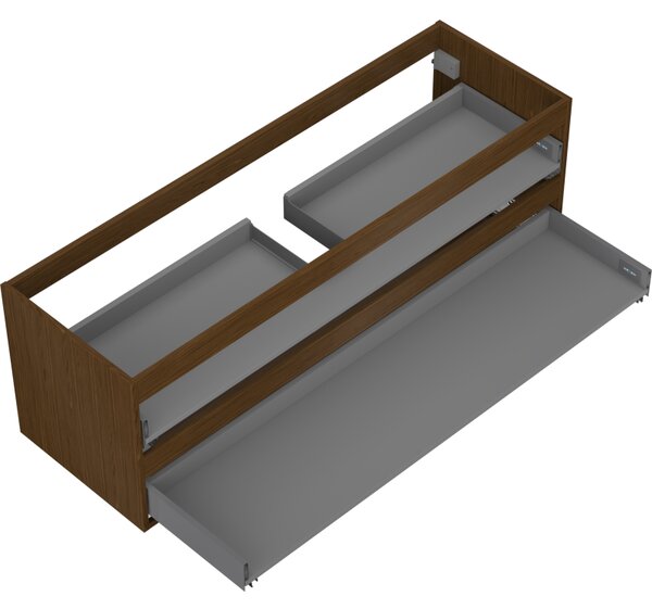 Mexen Box-A, fali szekrény 140 cm, 2 fiók, diófa, 91AX0-1400-470-2-86