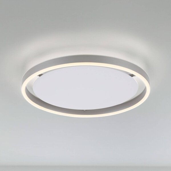 JUST LIGHT. GmbH LED mennyezeti lámpa Ritus, Ø 39,3cm, alumínium, dimmelhető, Alu / szürke / cink, Nappali / Étkező, Alumínium, Modern