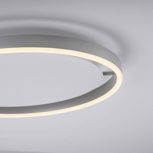 JUST LIGHT. GmbH LED mennyezeti lámpa Ritus, Ø 39,3cm, alumínium, dimmelhető, Alu / szürke / cink, Nappali / Étkező, Alumínium, Modern