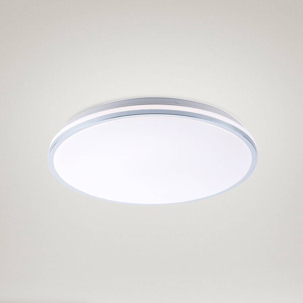 JUST LIGHT. GmbH Isabell LED mennyezeti lámpa, Ø 49 cm, Króm / ezüst, Fürdőszoba, Műanyag, Modern