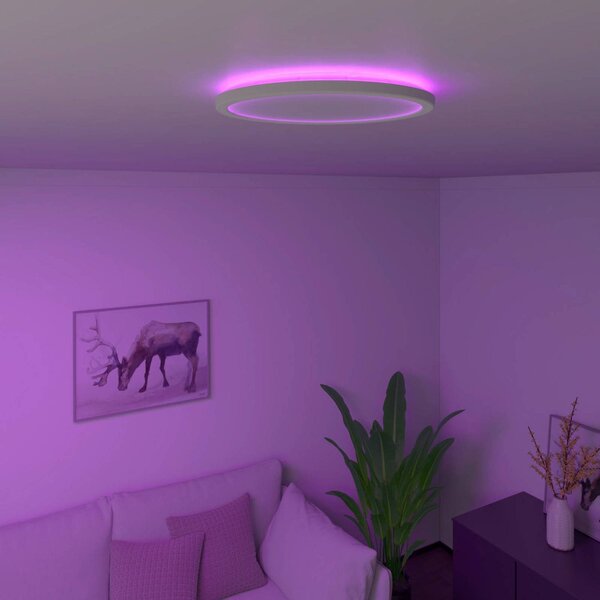 Calex Smart Halo LED-es mennyezeti lámpa, Ø 29,2 cm, dimmelhető, Fehér / opál, Nappali / Étkező, Műanyag, Modern