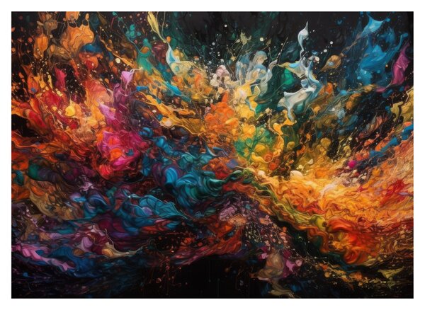 Üveg kép - Színes absztrakció II. (70x50 cm)