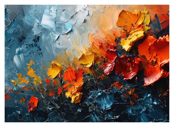 Üveg kép - Virágok absztrakt festménye III. (70x50 cm)