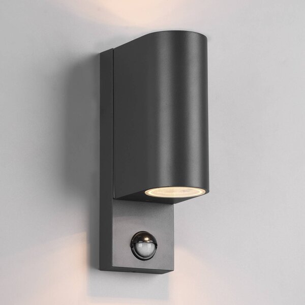 Trio Lighting Roya kültéri fali lámpa 2 izzós kerek antracit, dimmelhető, Fekete, Alumínium, Modern