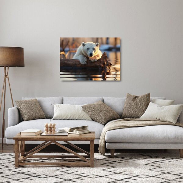 Üveg kép - Jegesmedve (70x50 cm)