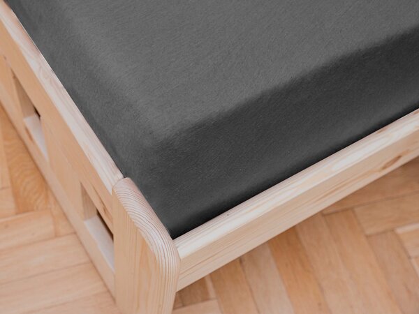 Jersey sötétszürke lepedő 90x200 cm Grammsúly: Standard (145 g/m2)
