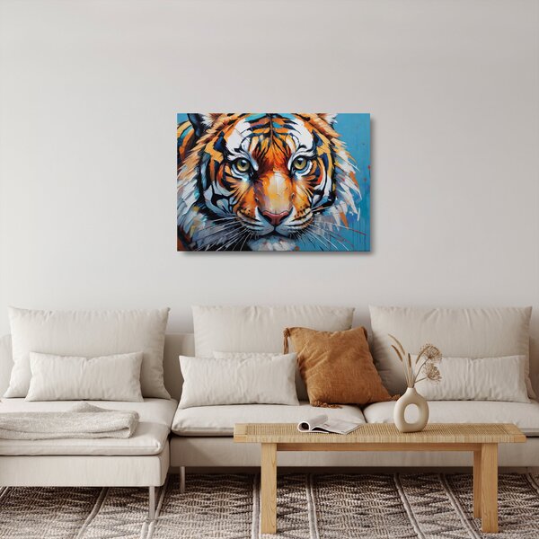Üveg kép - Tigris látképe, festmény (70x50 cm)