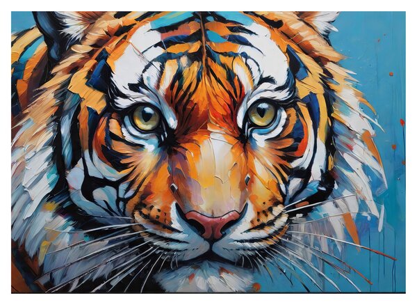 Üveg kép - Tigris látképe, festmény (70x50 cm)